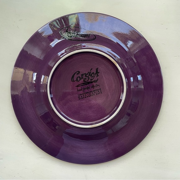 NWT Corsíca Home Hand Painted Ceramic Decorative Plate in Purple - Picture 3 of 5